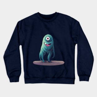 Cute Green One Eye Monster Crewneck Sweatshirt